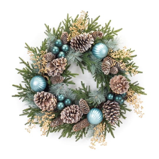 27&#x22; Decorated Mixed Pine Wreath